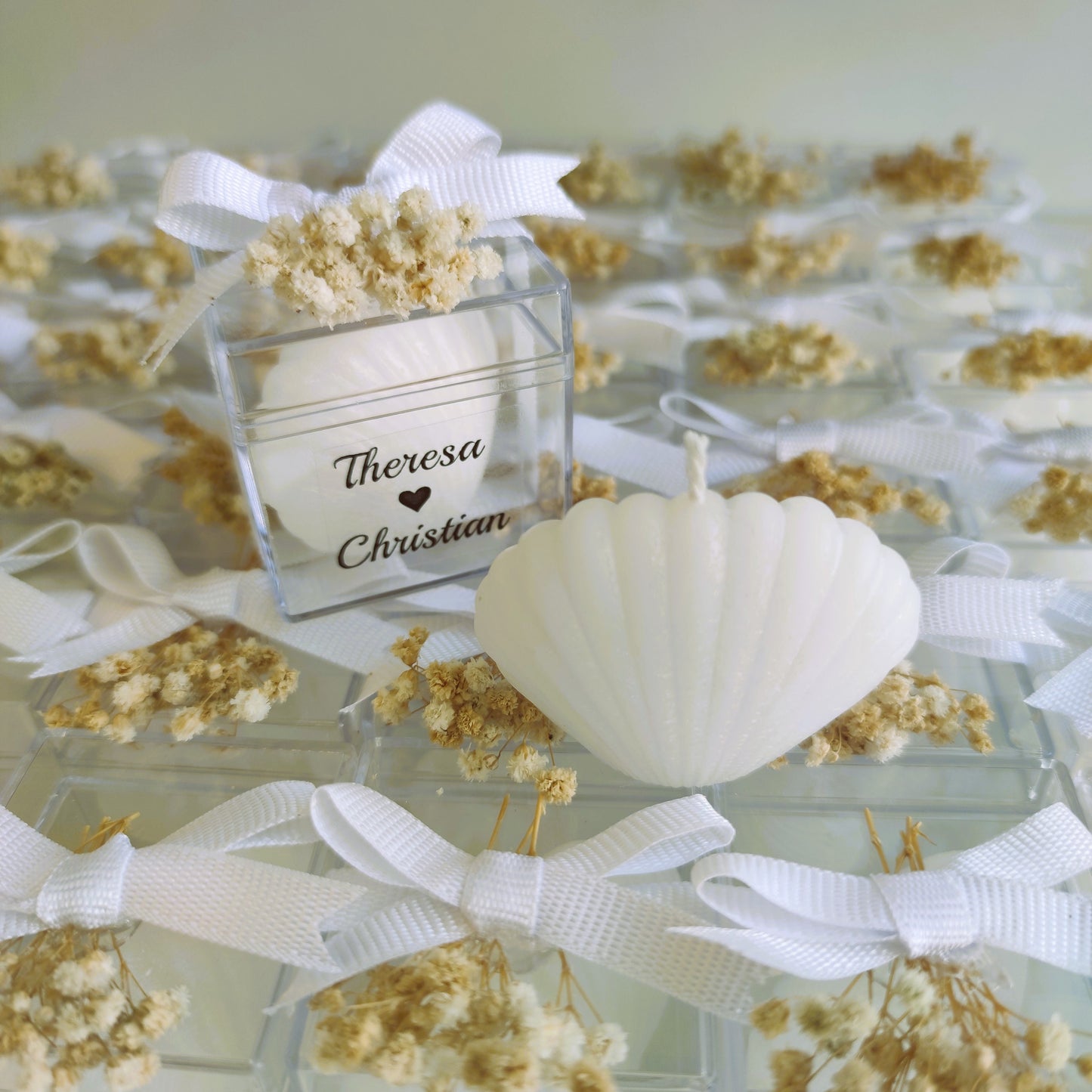 10 PCS Sea Shell Candle, Sea Shell Handmade Candle, Wedding Candle Favor, Sea Shell Wedding Favor, Personalized Gift, Baptism Candle