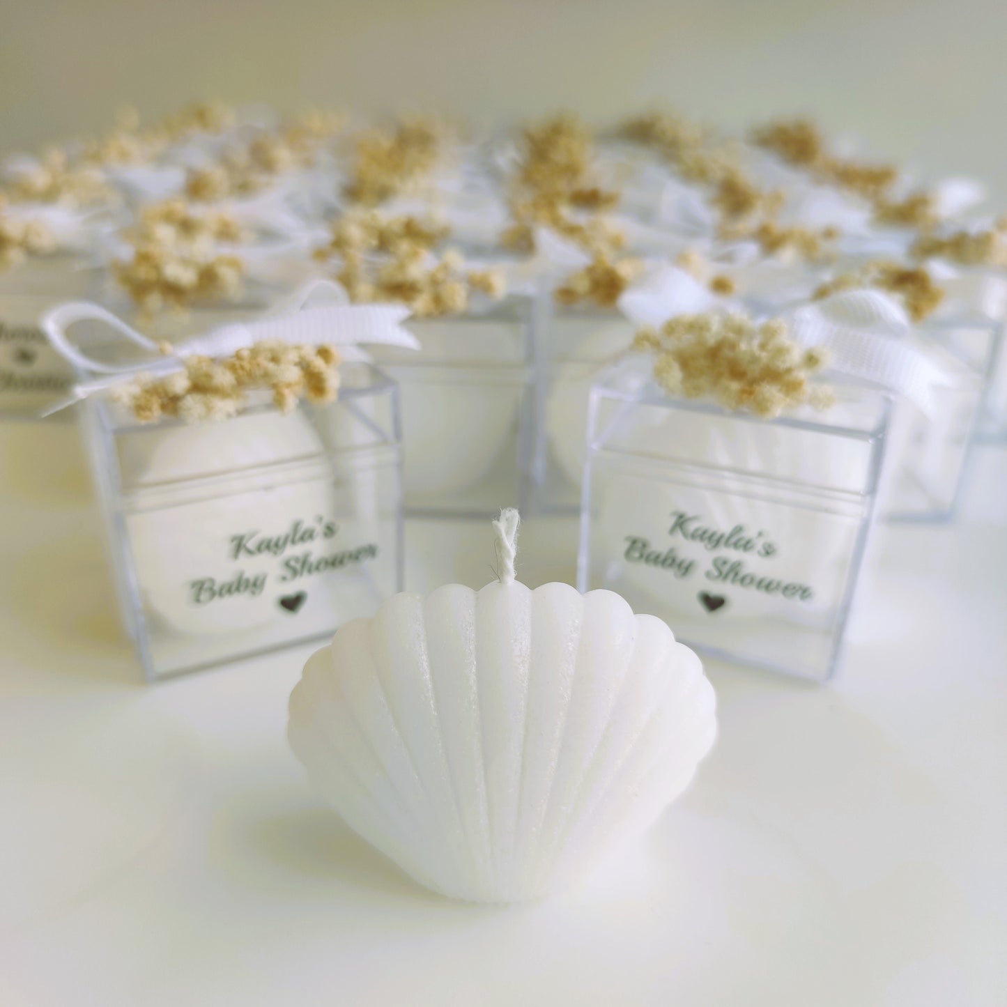 10 PCS Sea Shell Candle, Sea Shell Handmade Candle, Wedding Candle Favor, Sea Shell Wedding Favor, Personalized Gift, Baptism Candle