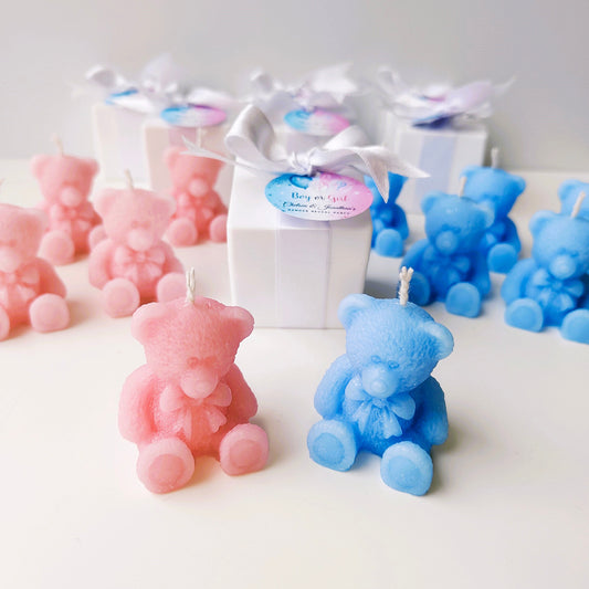 Teddy Bear, Gender Reveal Party Favors, Gender Reveal Baby Boy Or Girl, Gender Reveal Ideas Baby Shower, Baby Shower Favors, Bear Candle,