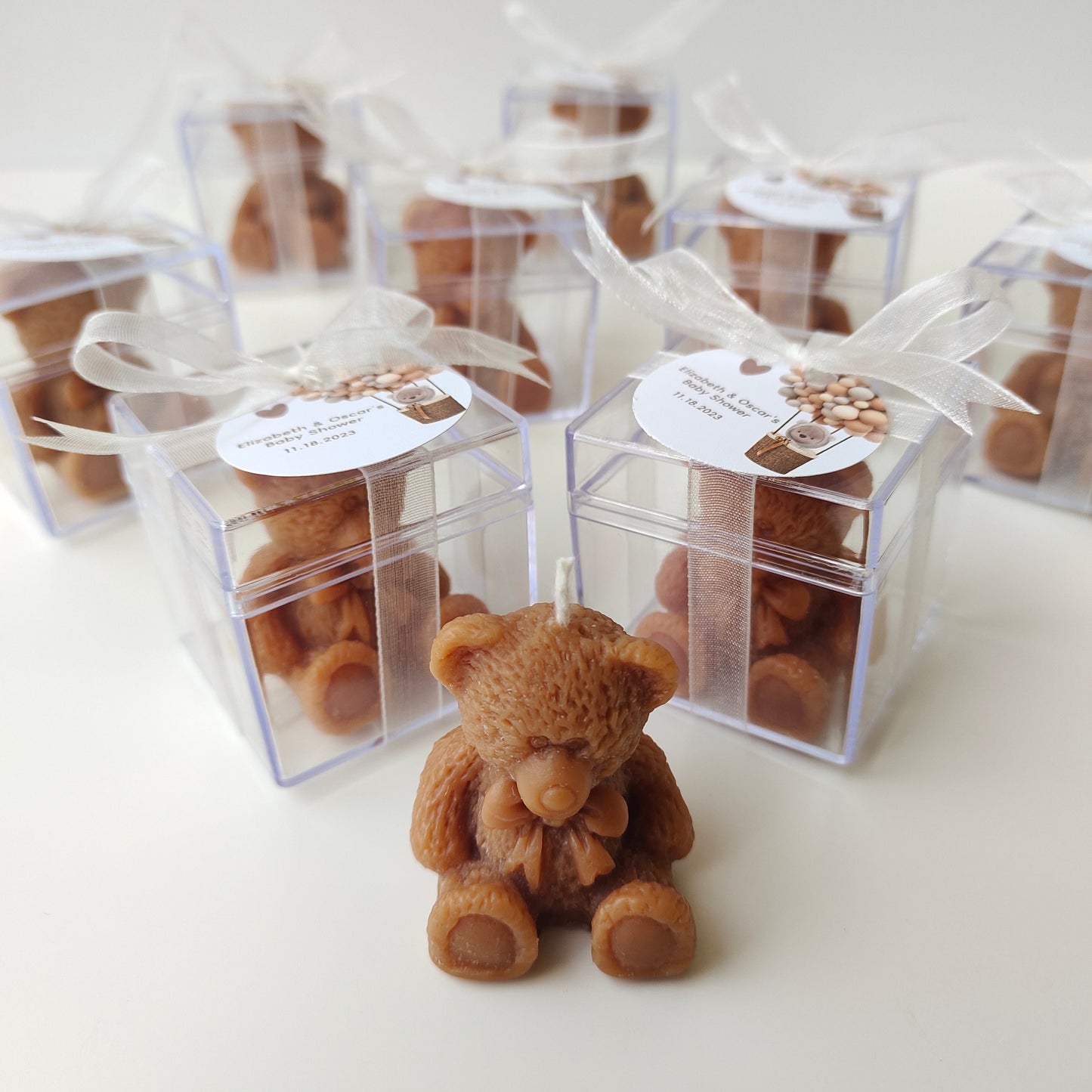 Adorable Teddy Bear Baby Shower Candle Pack - Make Your Celebration Shine (10 PCS.) Teddy Bear Baby Shower Candle Pack